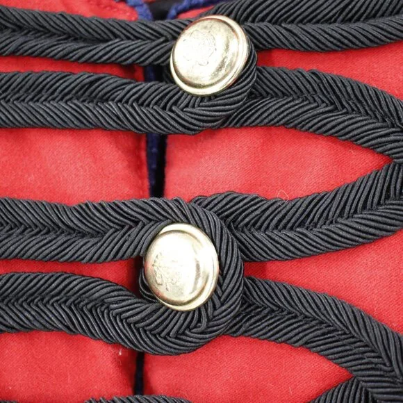 Free people blazer Womens XS Seamed and structured red gold buttons military - Picture 5 of 13